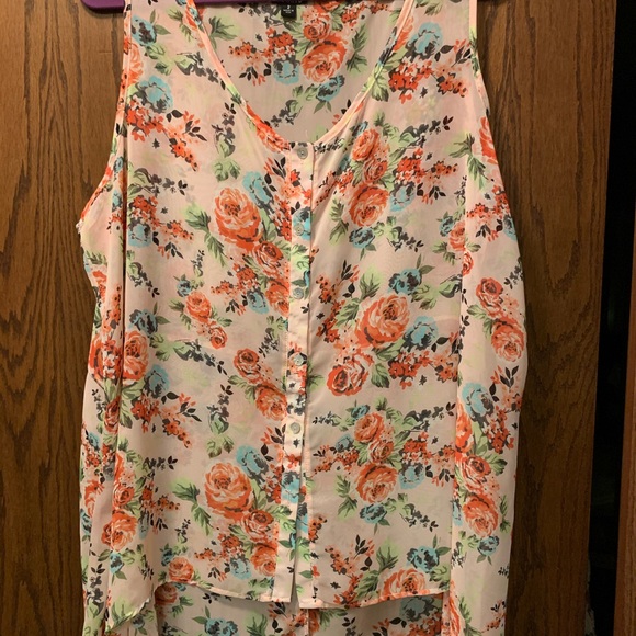 NWOT torrid high/low sleeveless button-down tank - Picture 2 of 6